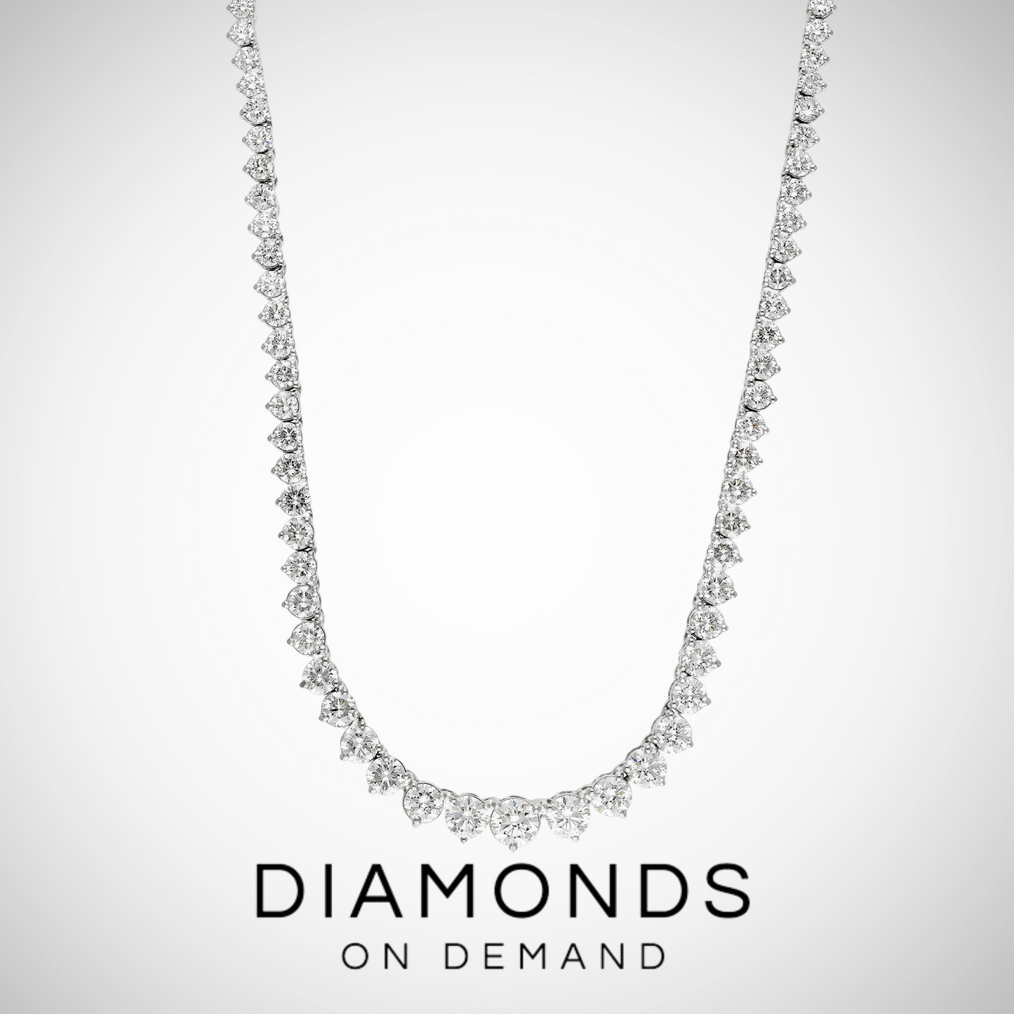 2ct Center Riviera Diamond Necklace - White Gold