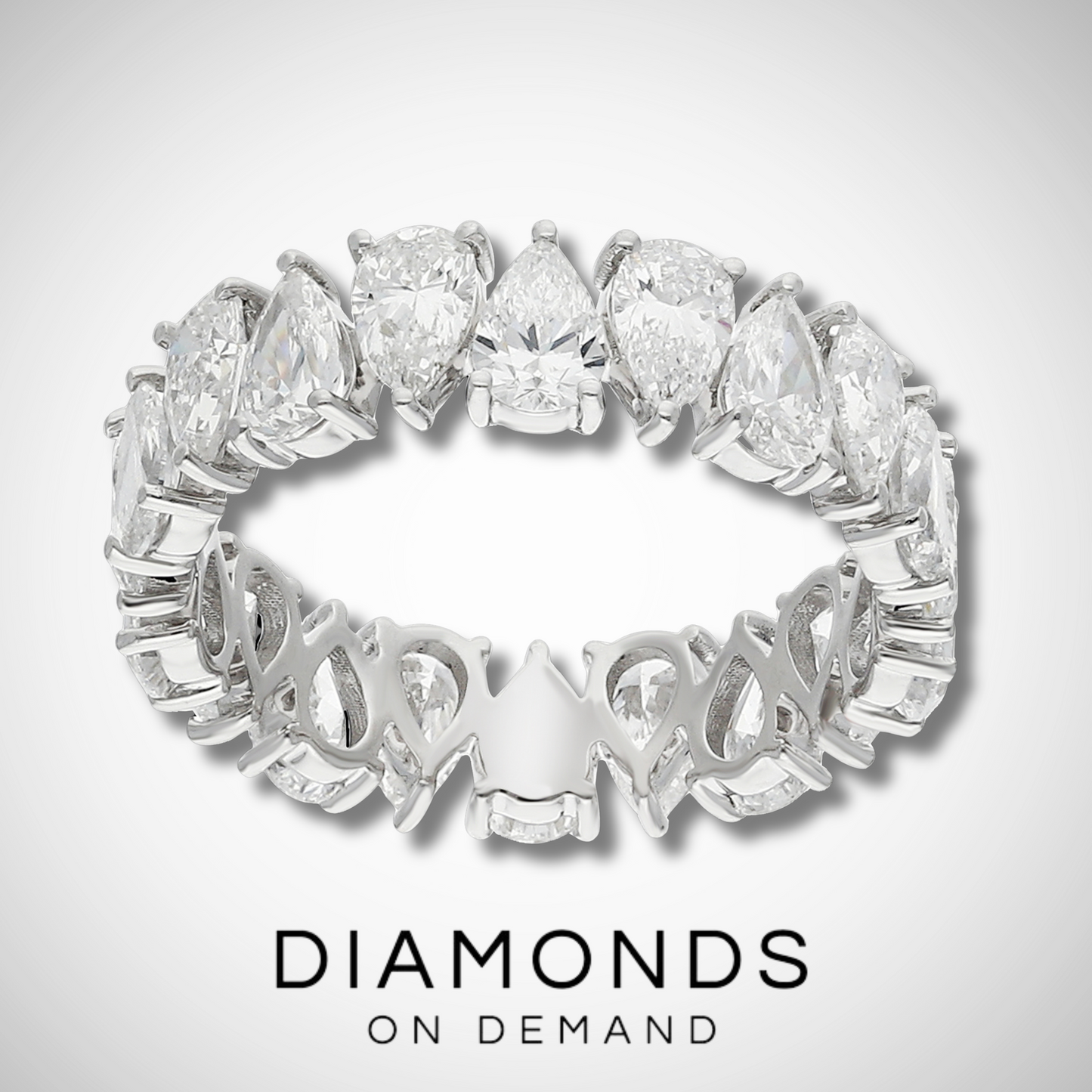 Reversible Pear Cut Diamond Eternity Band - White Gold
