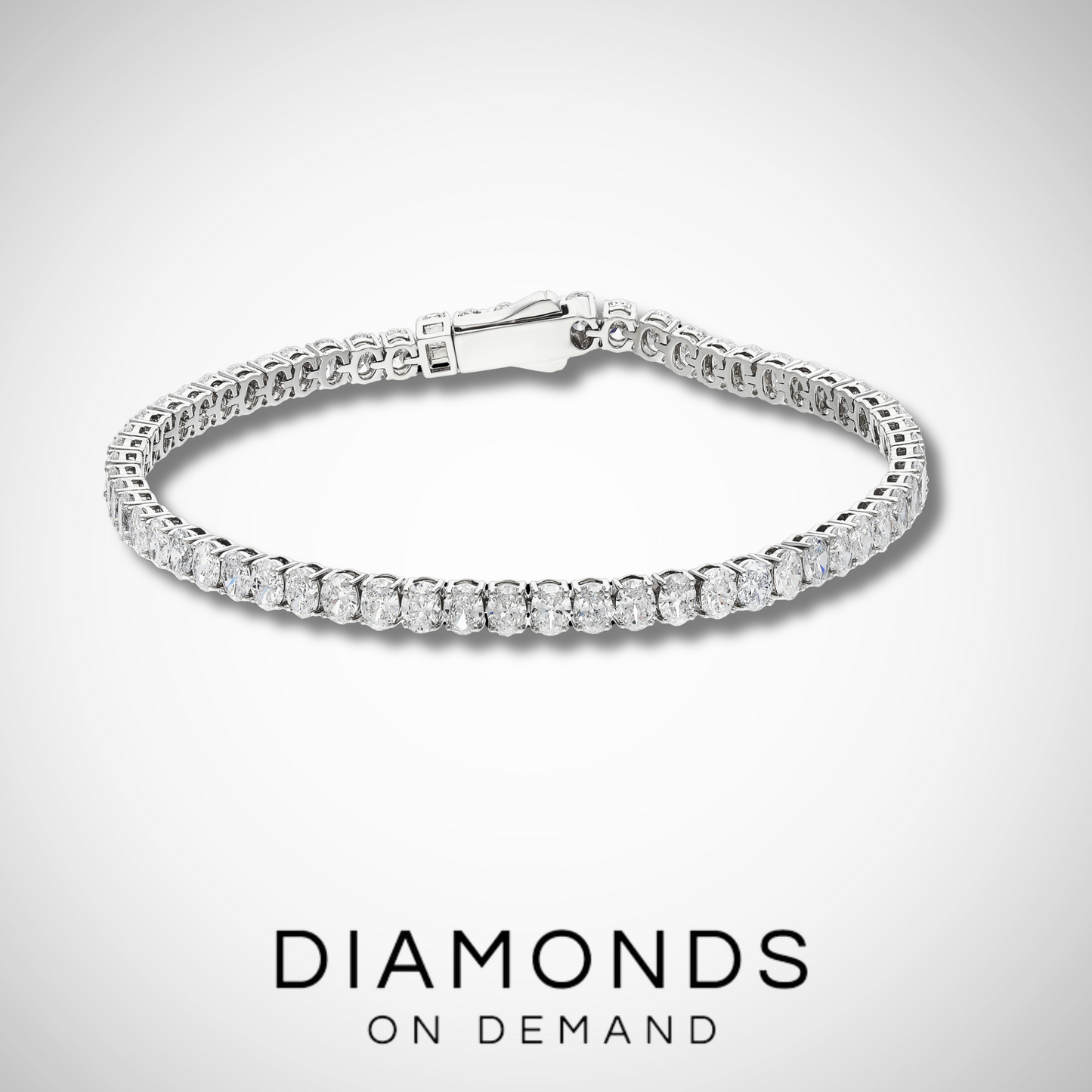 Oval Cut Diamond Tennis Bracelet - White Gold