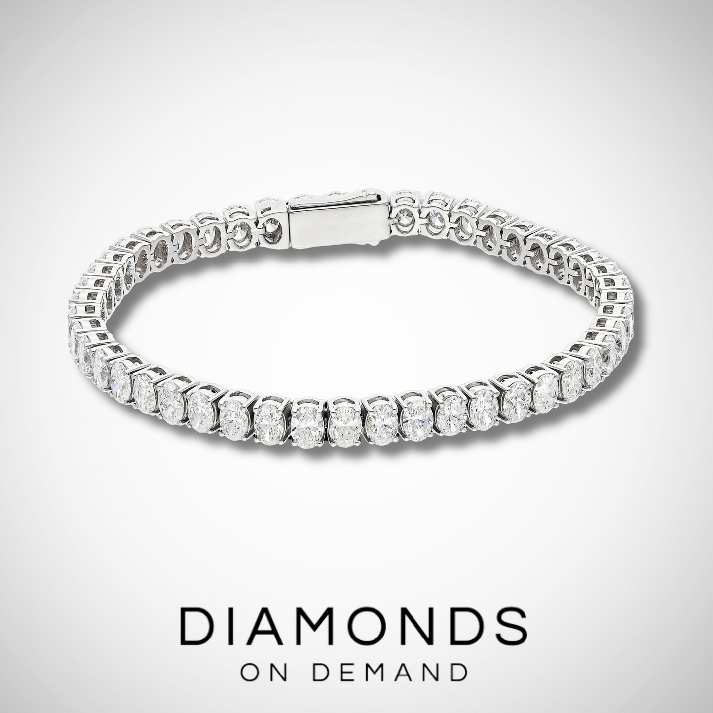 Oval Cut Diamond Tennis Bracelet - White Gold
