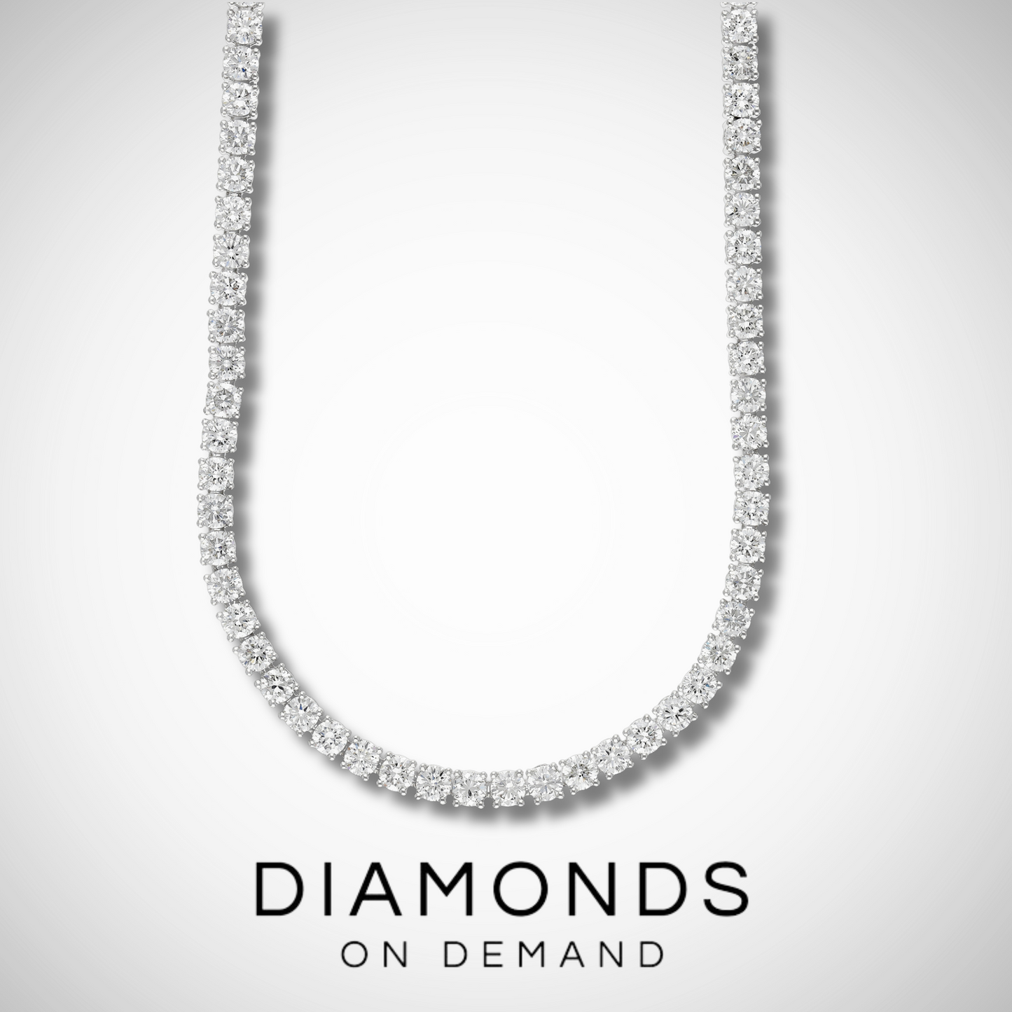 Grand Diamond Tennis Necklace - White Gold
