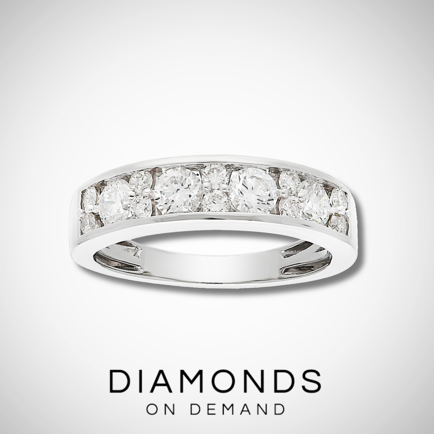 Channel Set Diamond Band - White Gold