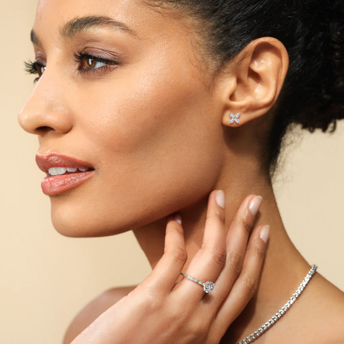 Wildflower Diamond Earrings - White Gold