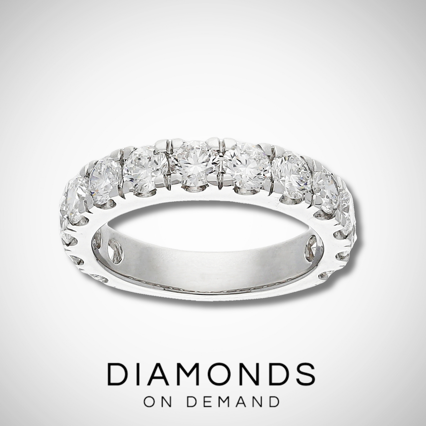 Three Quarter Diamond Band - White Gold